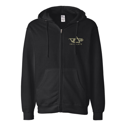 Circle Pattern Black Zip Up